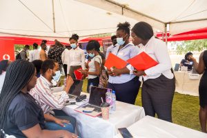 Academic City students Interacting with the companies from around Ghana